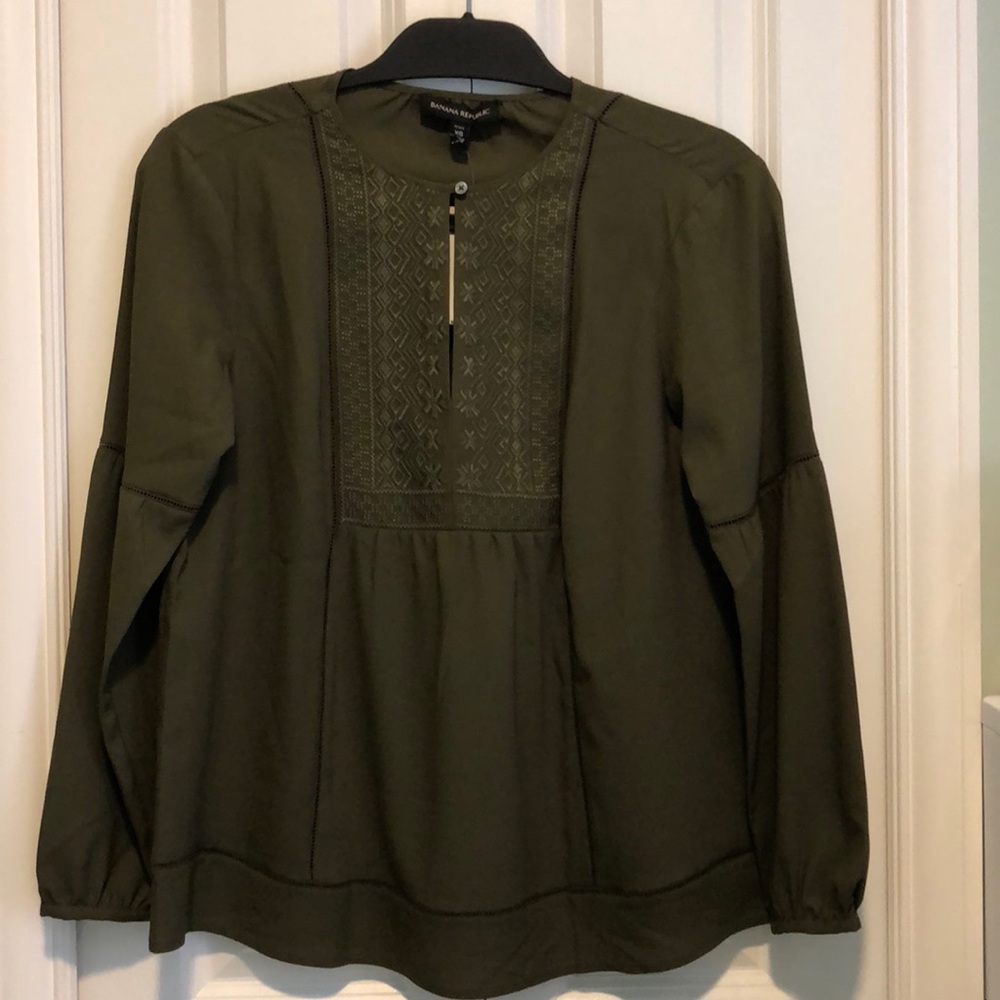 Banana Republic chiffon peasant top size XSP NWT